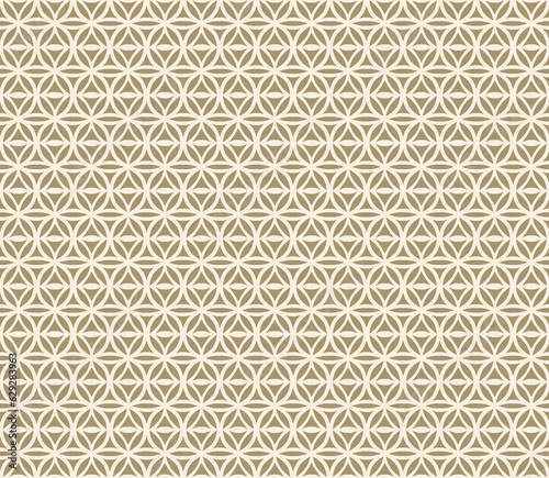 geometric seamless pattern. Abstract yellow colored ethnic texture with ornamental grid, mesh, lattice, cross shapes. Tribal ethnic motif. Folk style background. Repeat design for decor, fabric