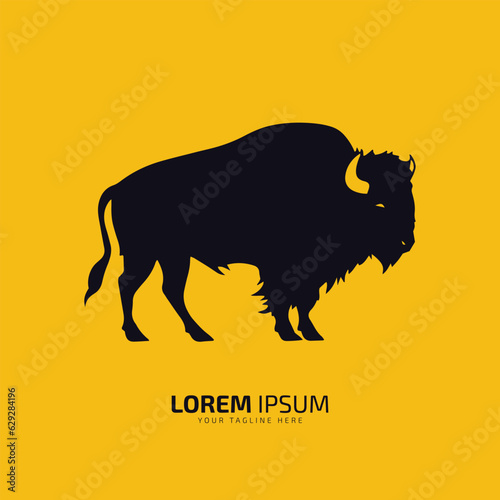 bull logo icon silhouette bison, ox logo symbol style bull vector illustration buffalo logo vector silhouette isolated black bull