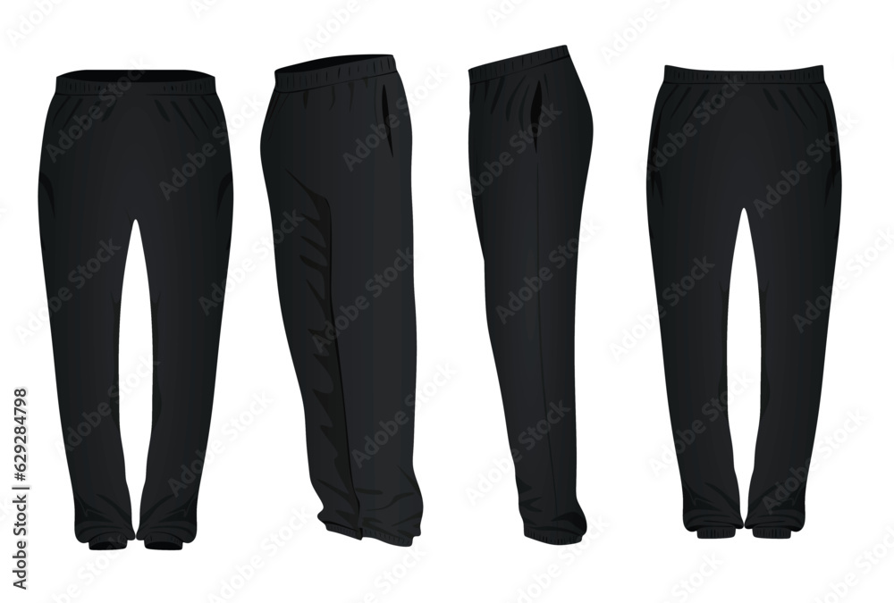 Black tracksuit bottoms vector illustration Black tracksuit bottoms vector illustration