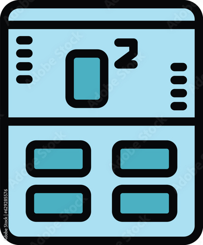 Oximeter icon outline vector. Medical oxygen. Home equipment color flat