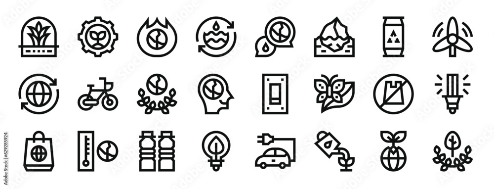 set of 24 outline web mother earth day icons such as artificial atmosphere, soil, warming, water, chat, iceberg, can vector icons for report, presentation, diagram, web design, mobile app