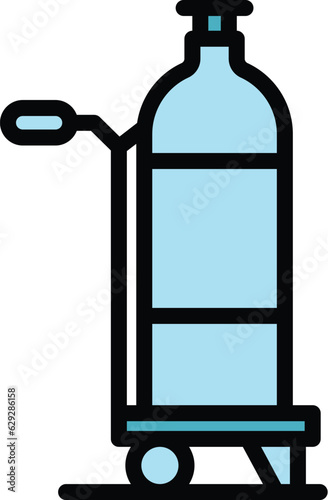 Oxygen tank icon outline vector. Home equipment. Portable machine color flat