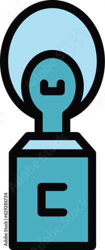 Nasal oxygen mask icon outline vector. Medical home. Portable equipment color flat