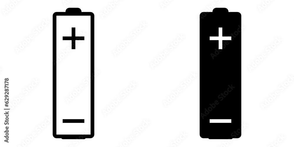 ofvs406 OutlineFilledVectorSign ofvs - battery cell vector icon . renewable energy concept . AA size . isolated transparent . black outline and filled version . AI 10 / EPS 10 / PNG . g11746 - obrazy, fototapety, plakaty 