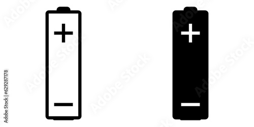 ofvs406 OutlineFilledVectorSign ofvs - battery cell vector icon . renewable energy concept . AA size . isolated transparent . black outline and filled version . AI 10 / EPS 10 / PNG . g11746