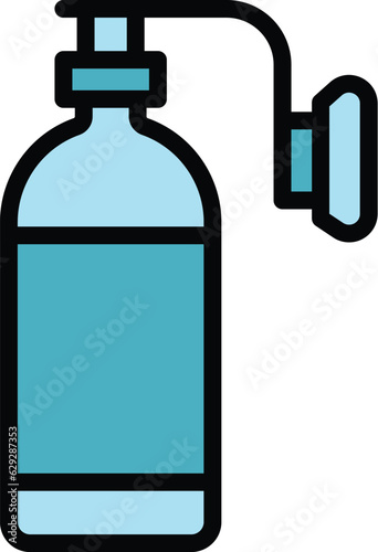 Oxygen tube icon outline vector. Medical concentrator. Home equipment color flat