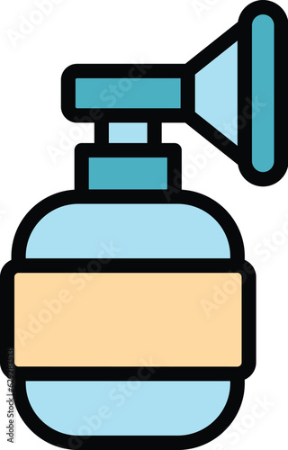 Portable oxygen mask icon outline vector. Nasal health. Medical home color flat