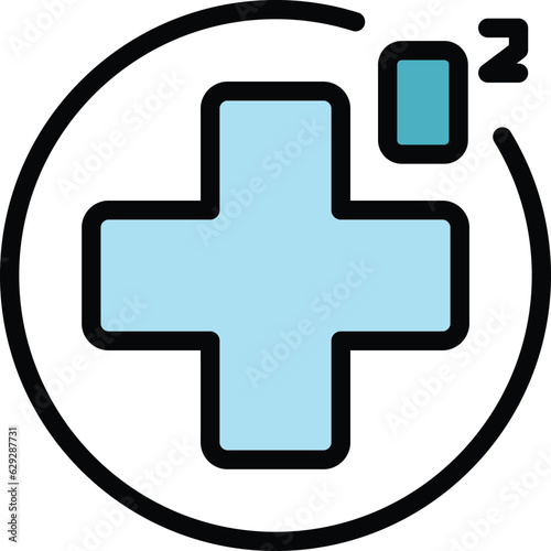 Medical oxygen icon outline vector. Portable therapy. Oximeter pulse color flat