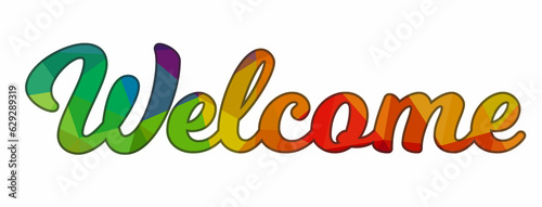 big low poly sign WELCOME