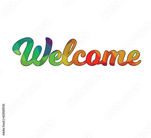 big low poly sign WELCOME