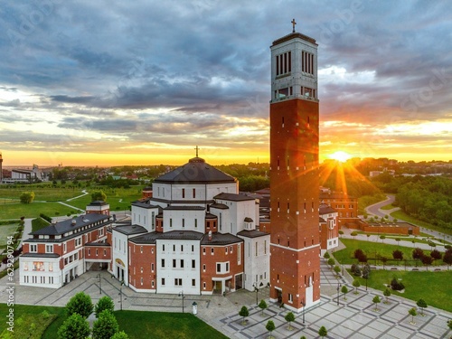 Centrum Świętego Jana Pawła II w Krakowie z lotu drona photo