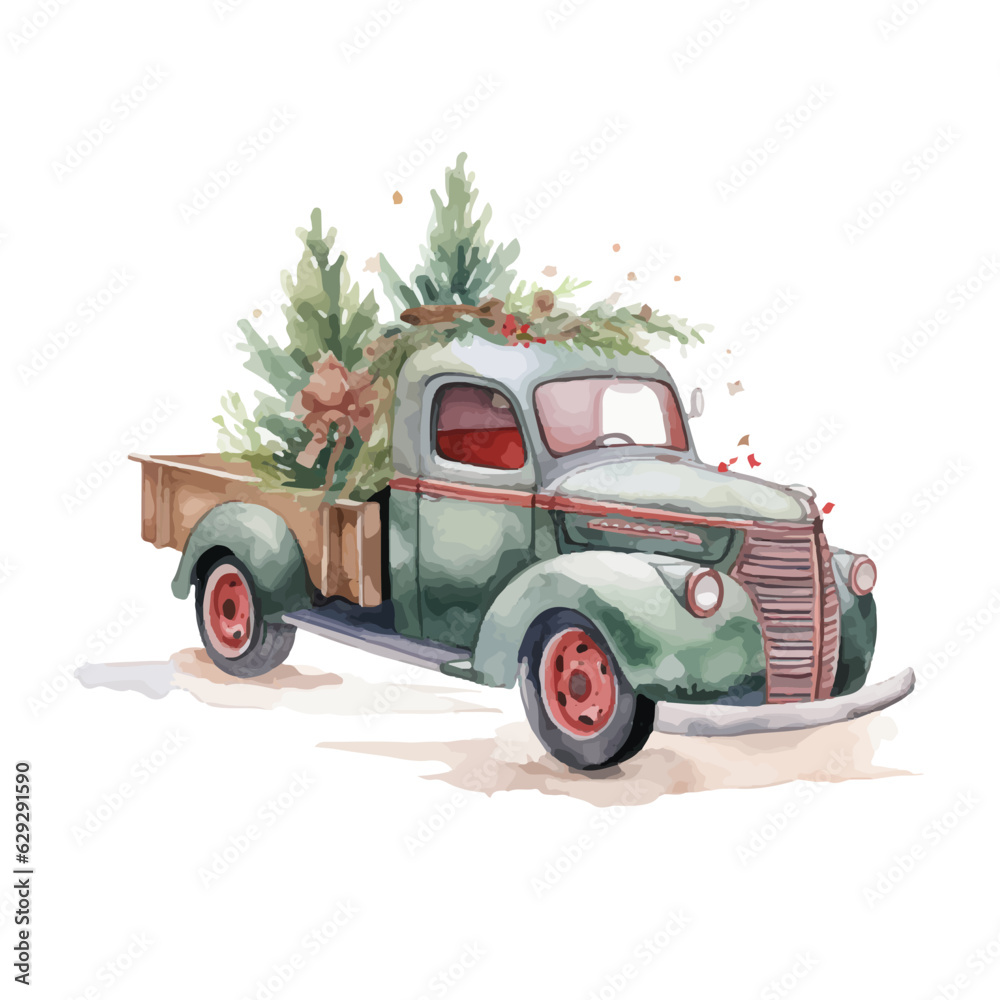 OLD CAR CHRISTMAS CARRY PINE TREE DECORATION FOR CHRISTMAS