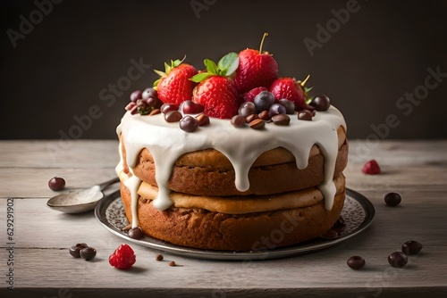 chocolate cake with strawberry