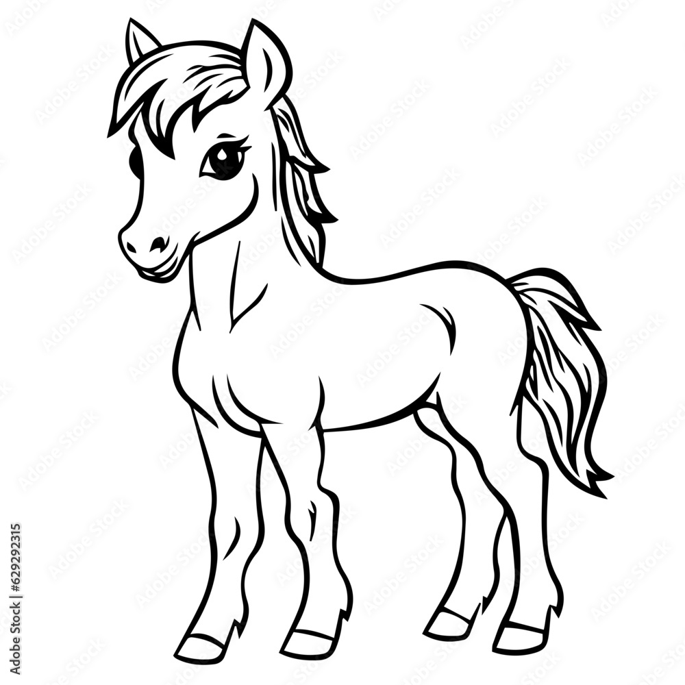 Cute horse cartoon characters vector illustration Cute horse cartoon characters vector illustration