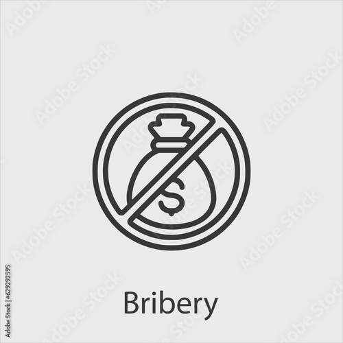 bribery icon vector icon.Editable stroke.linear style sign for use web design and mobile apps,logo.Symbol illustration.Pixel vector graphics - Vector