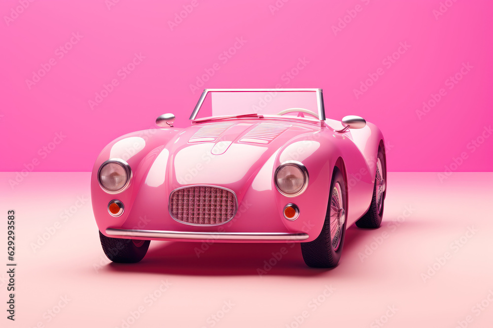 Pink fashion car. AI generated