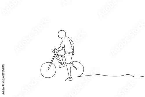 young person human bike activity sport ride lifestyle line art