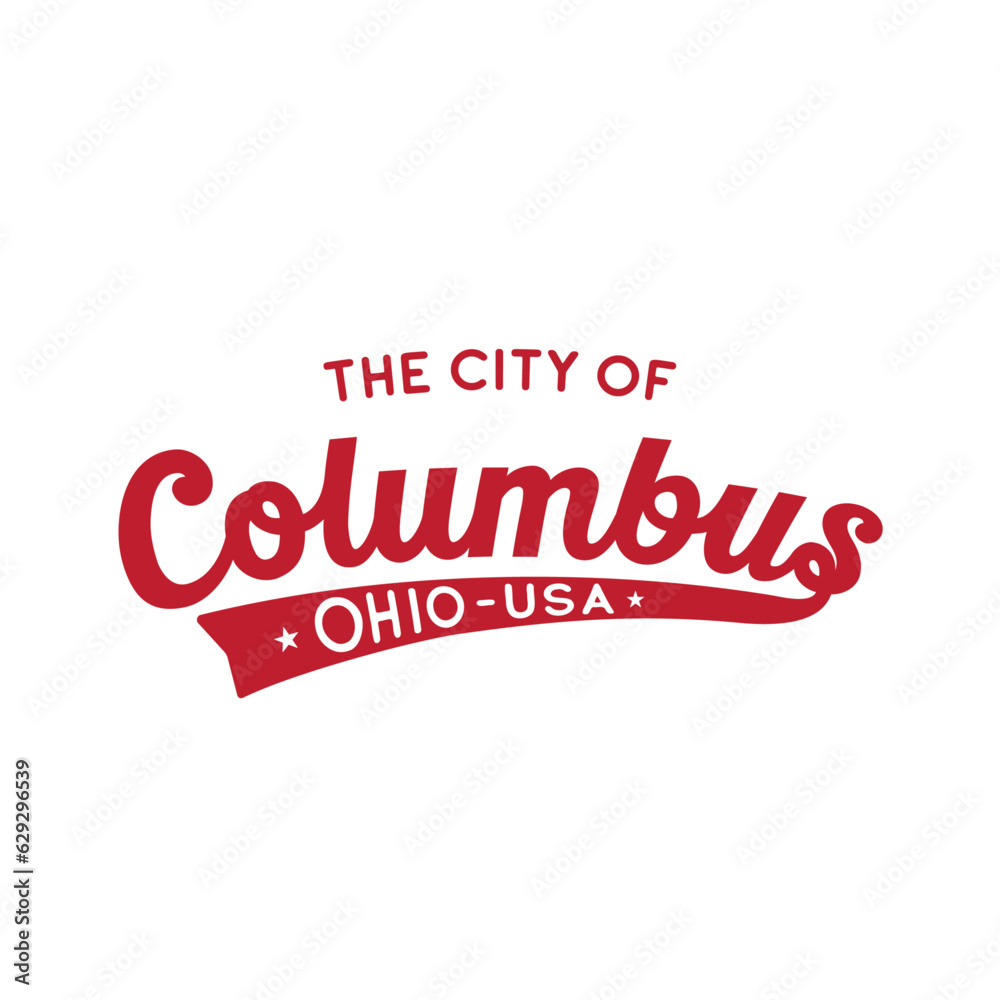 Columbus, Ohio, USA lettering design. Columbus typography design. Vector and illustration. Columbus, Ohio, USA lettering design. Columbus typography design. Vector and illustration.