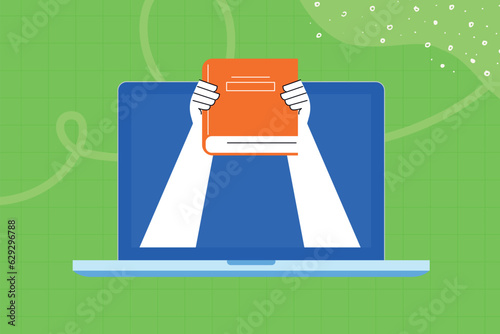 Education. Vector illustration for graphic and web design, business presentation, marketing and print material. Back to school. Distance education, online learning. 
