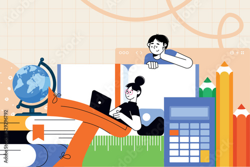 Education. Vector illustration for graphic and web design, business presentation, marketing and print material. Back to school.