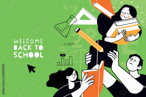 Education. Vector illustration for graphic and web design, business presentation, marketing and print material. Back to school.