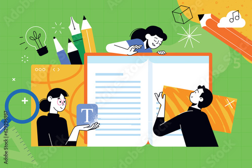 Education. Vector illustration for graphic and web design, business presentation, marketing and print material. Back to school.
