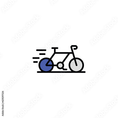 Cycling icon design with white background stock illustration