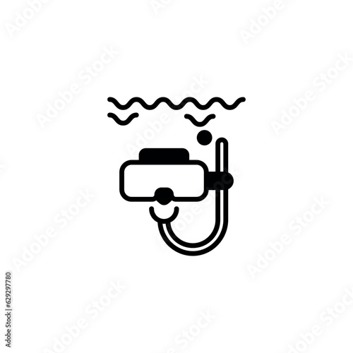 Scuba Diving icon design with white background stock illustration