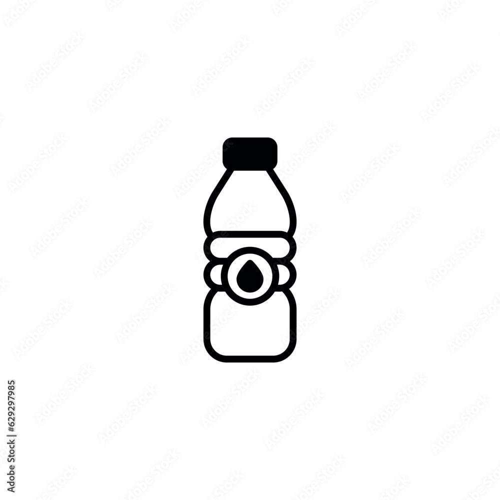 Water Bottle icon design with white background stock illustration Water Bottle icon design with white background stock illustration