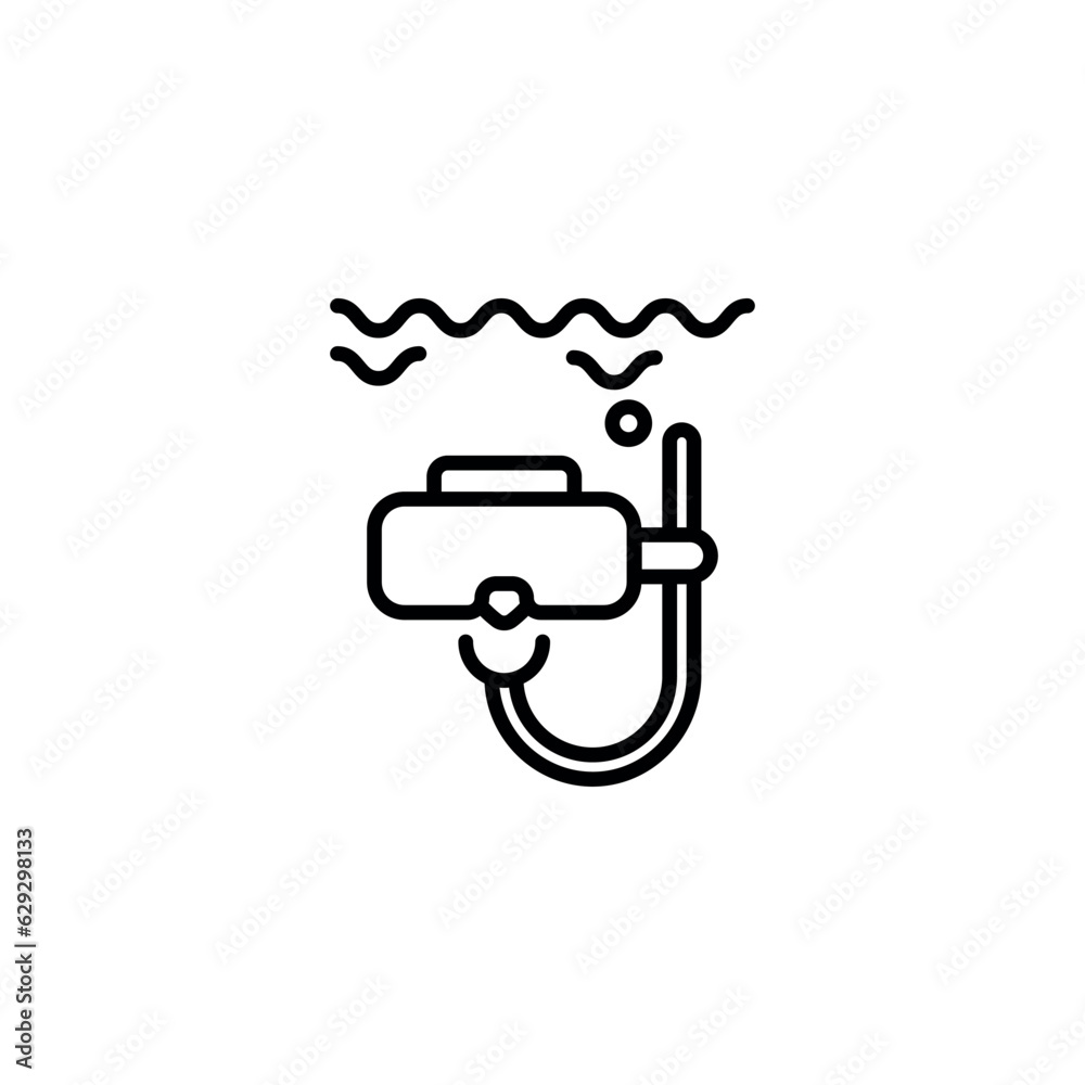 Scuba Diving icon design with white background stock illustration