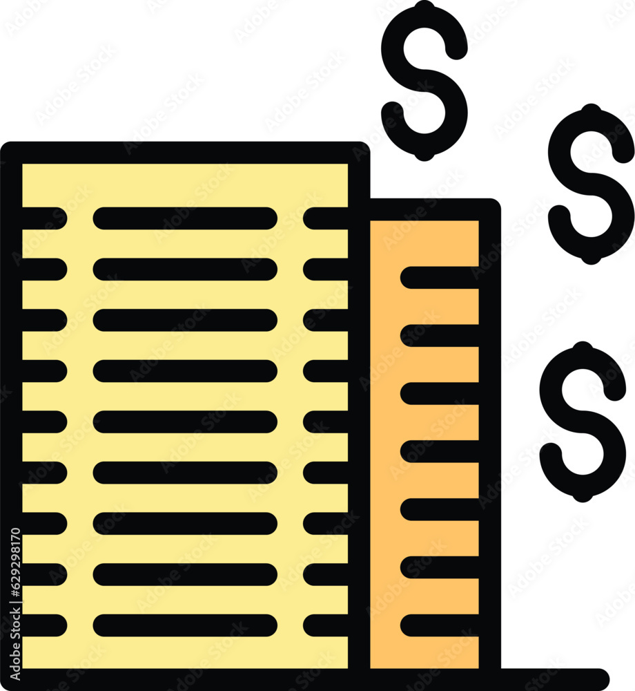 Buy building icon outline vector. Business income. Work job color flat Buy building icon outline vector. Business income. Work job color flat