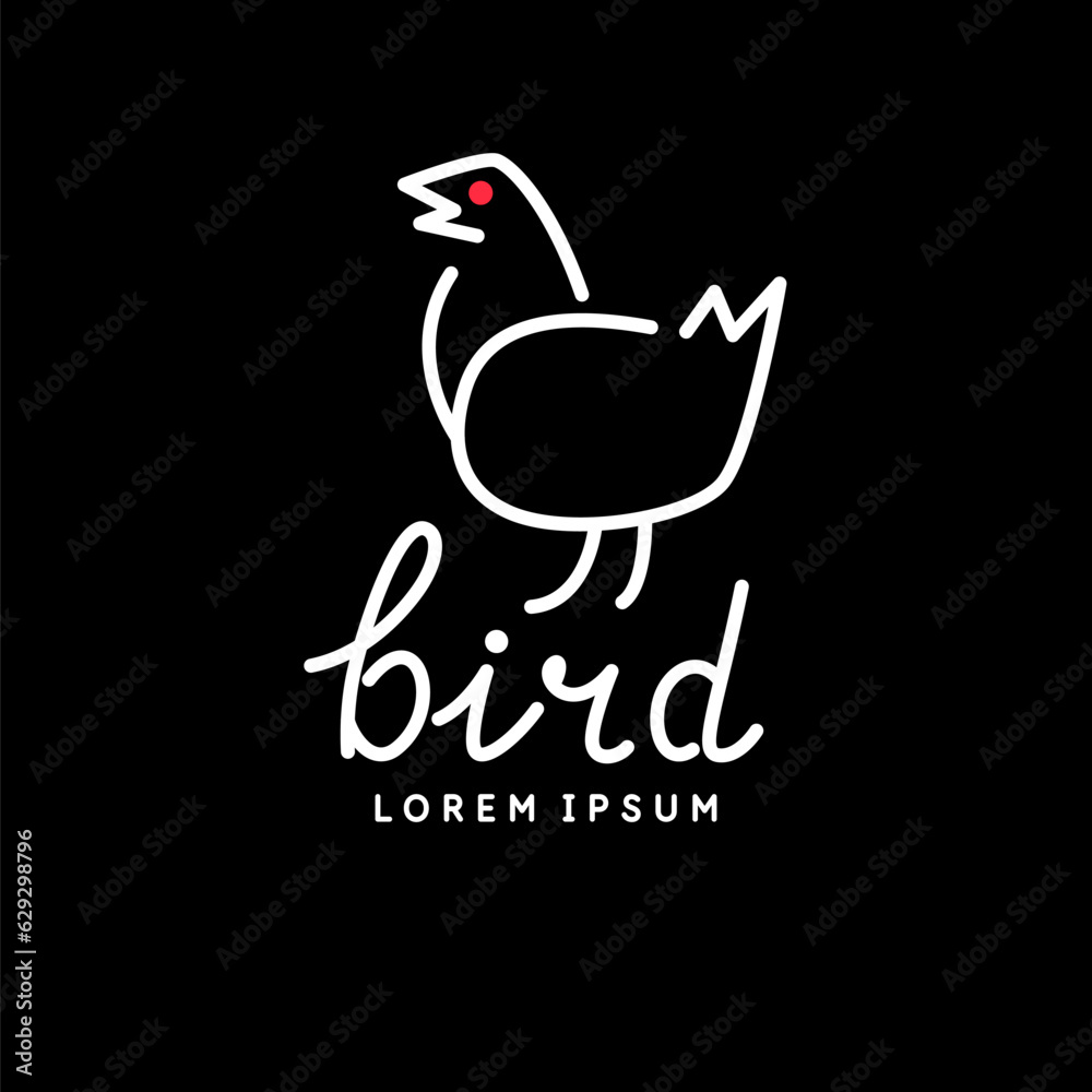 Minimalistic and stylish Bird emblem. Modern typography. Illustration with text in a fashionable simple style. Minimalistic and stylish Bird emblem. Modern typography. Illustration with text in a fashionable simple style.