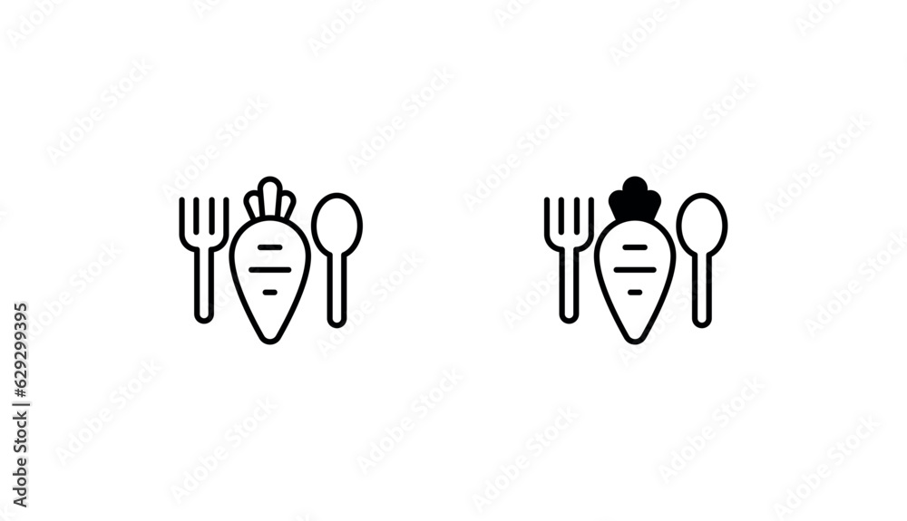 Obraz premium Vegan Menu icon design with white background stock illustration
