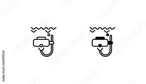 Scuba Diving icon design with white background stock illustration