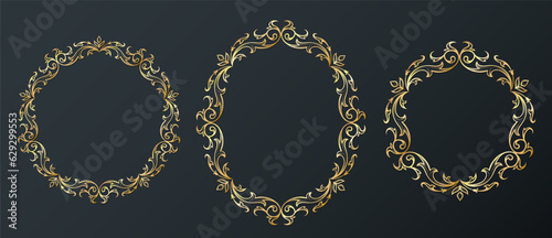 Set of cute retro calligraphic frames for wedding invitations and birthday cards