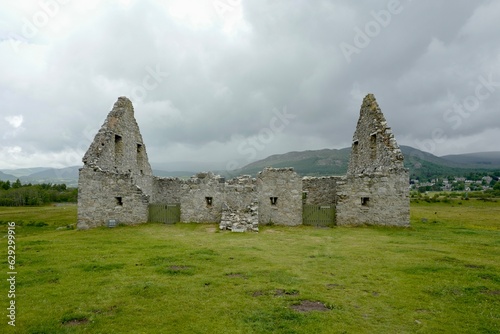 Ruin of Ruthven Barracks near Aviemore in Scotland photo