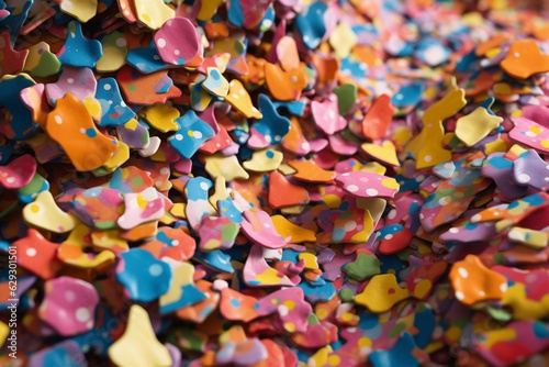A background of colorful confetti