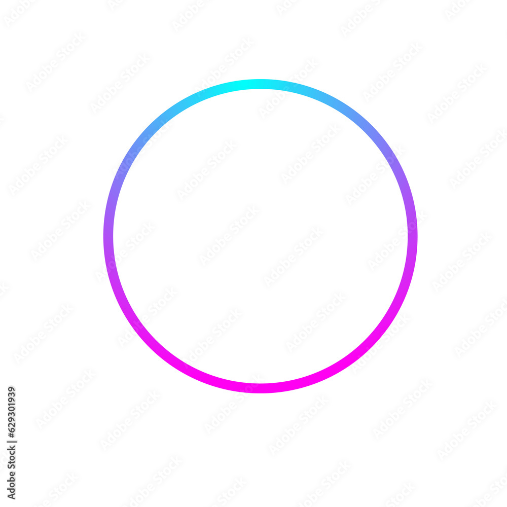 Hologram colored circles on a transparent background