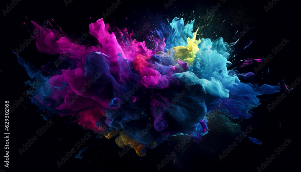 Vibrant Paint Explosion: A Burst of Colorful Creativity created with Generative AI technology