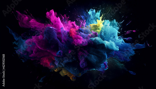 Vibrant Paint Explosion: A Burst of Colorful Creativity created with Generative AI technology
