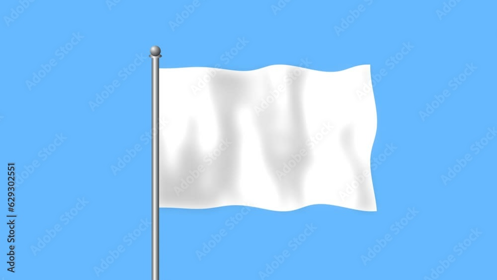 flag of white color on blue color background footage