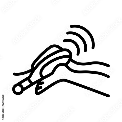 Electromagnetic therapy concept icon. Alternative medicine idea thin line illustration. Pseudoscientific magnet and radio waves treatment. Rehabilitation. Simple modern vector outline illustrations.