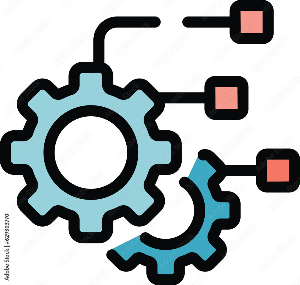 Gear wheel icon outline vector. Business data. Result report color flat Gear wheel icon outline vector. Business data. Result report color flat