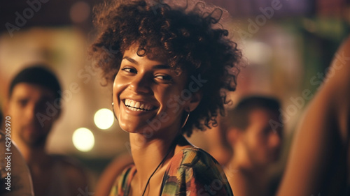 Young adult female, tanned ...
