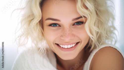 young adult woman with fair...