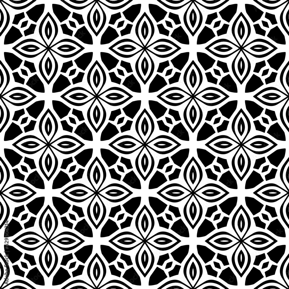 Black and white geometric seamless pattern with abstact shapes. Repeat pattern for fashion, textile design, on wall paper, wrapping paper, fabrics and home decor. Black and white geometric seamless pattern with abstact shapes. Repeat pattern for fashion, textile design, on wall paper, wrapping paper, fabrics and home decor.