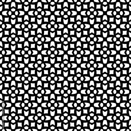 Black and white geometric seamless pattern with abstact shapes. Repeat pattern for fashion, textile design, on wall paper, wrapping paper, fabrics and home decor.