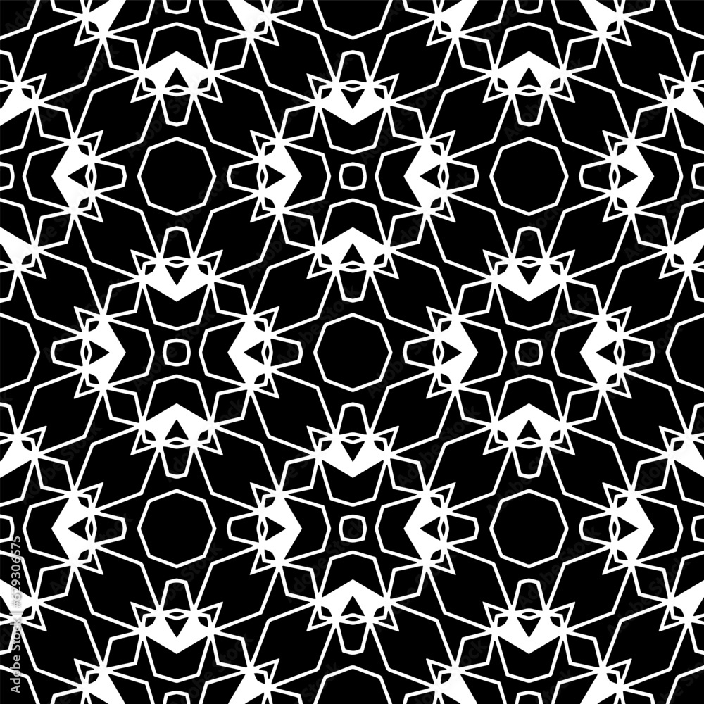 Black and white geometric seamless pattern with abstact shapes. Repeat pattern for fashion, textile design, on wall paper, wrapping paper, fabrics and home decor. Black and white geometric seamless pattern with abstact shapes. Repeat pattern for fashion, textile design, on wall paper, wrapping paper, fabrics and home decor.