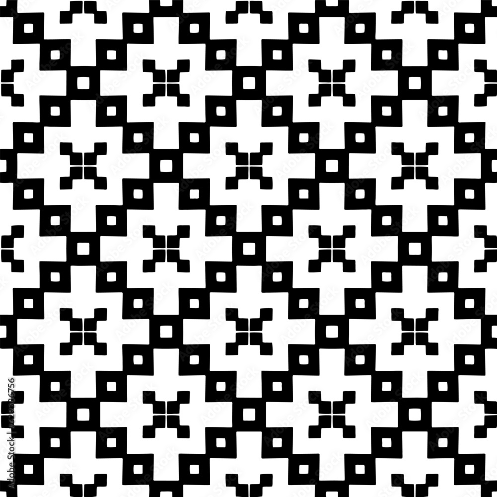 Black and white geometric seamless pattern with abstact shapes. Repeat pattern for fashion, textile design, on wall paper, wrapping paper, fabrics and home decor. Black and white geometric seamless pattern with abstact shapes. Repeat pattern for fashion, textile design, on wall paper, wrapping paper, fabrics and home decor.