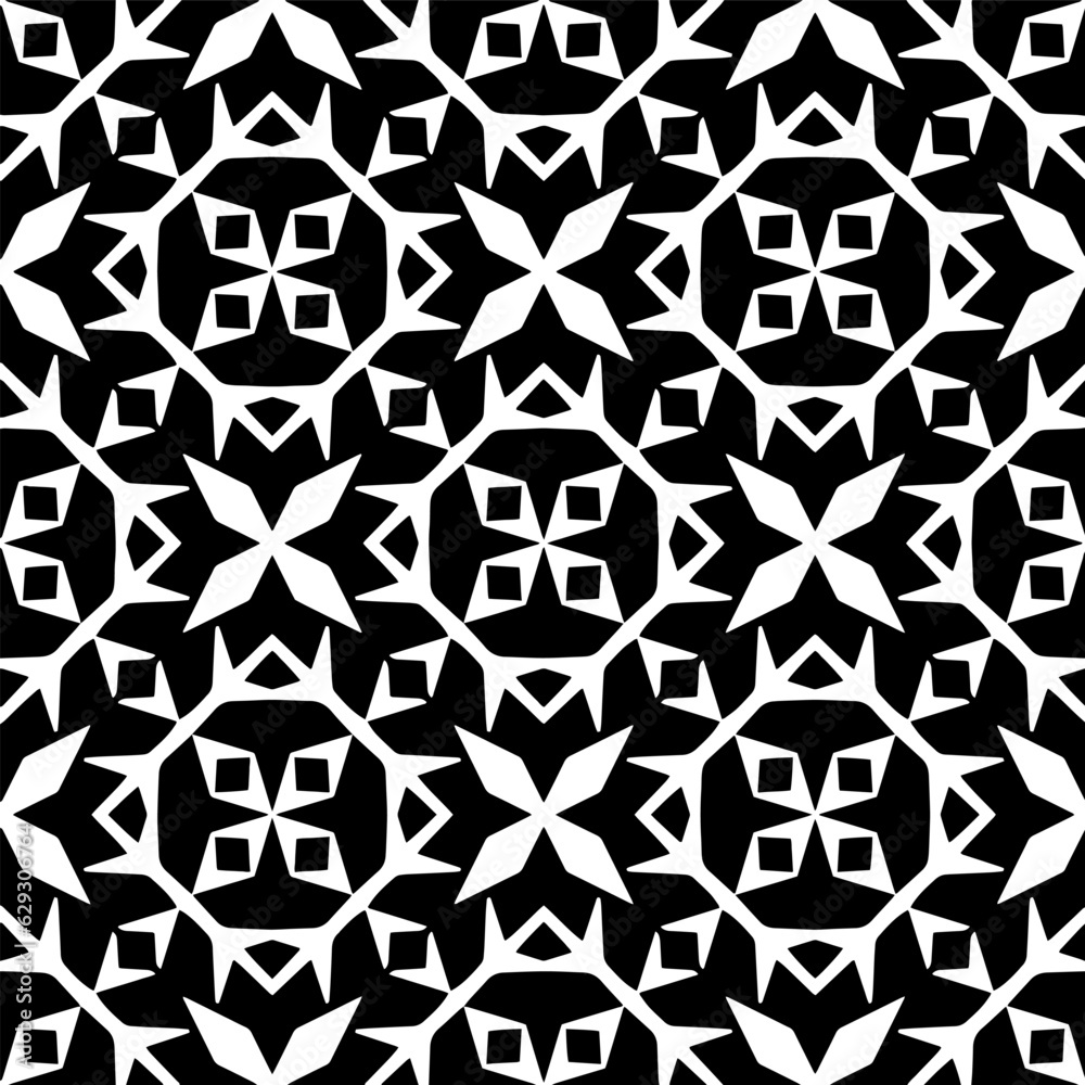 Black and white geometric seamless pattern with abstact shapes. Repeat pattern for fashion, textile design, on wall paper, wrapping paper, fabrics and home decor. Black and white geometric seamless pattern with abstact shapes. Repeat pattern for fashion, textile design, on wall paper, wrapping paper, fabrics and home decor.
